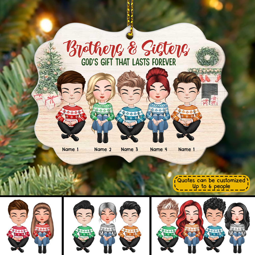 89Customized Brothers & Sisters God's gift that lasts forever Personalized Ornament