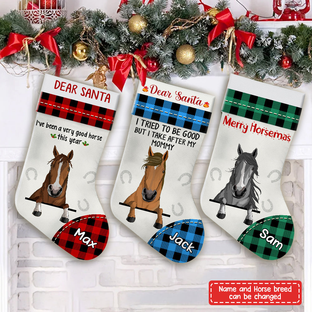 89Customized Dear Santa I've been a very good horse this year Personalized Christmas Stocking