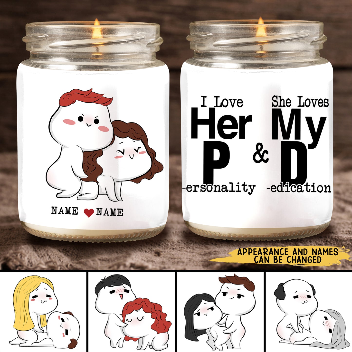 89Customized Naughty Couple Personalized Candle