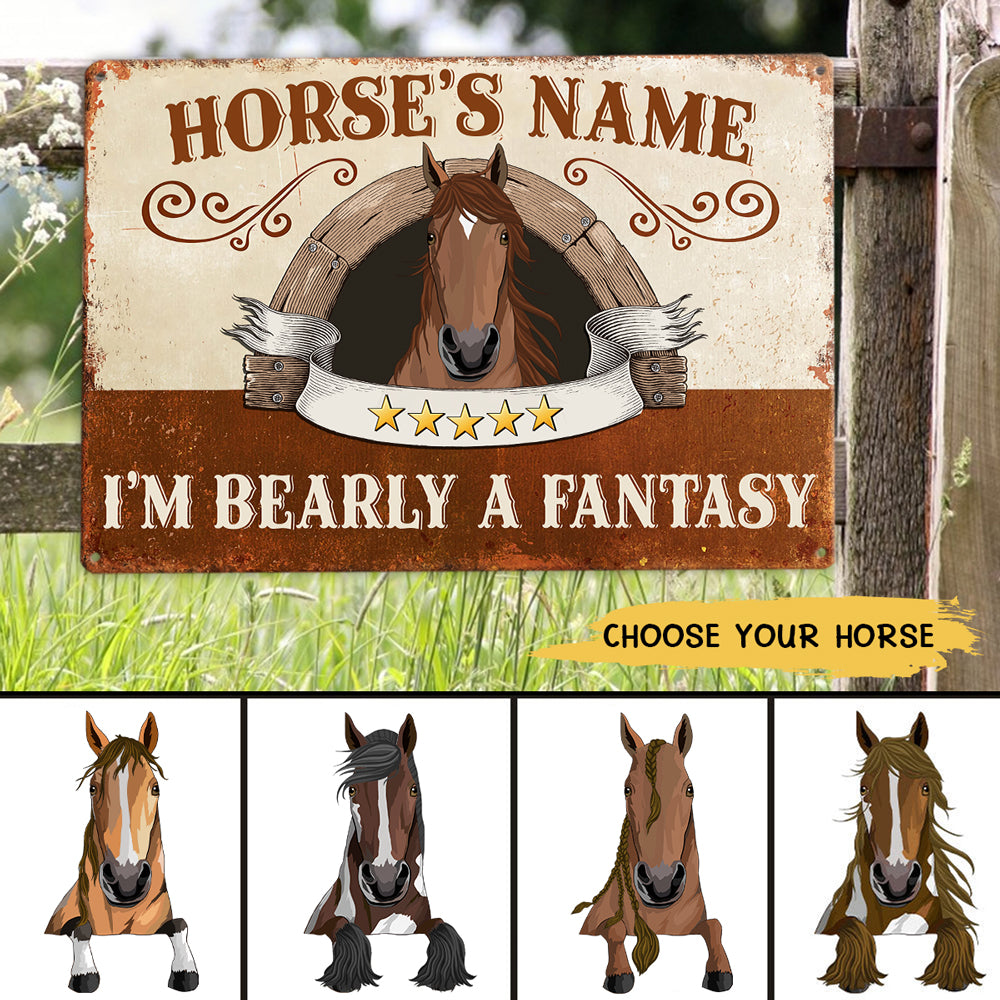89Customized I'm Bearly A Fantasy Personalized Metal Sign
