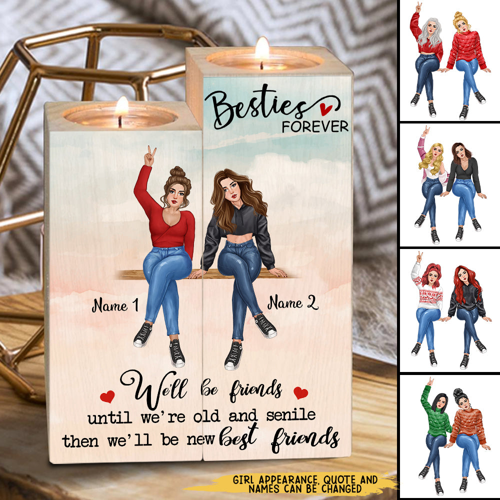 89Customized I Hate Everyone Except Us Besties Personalized Candle Holder