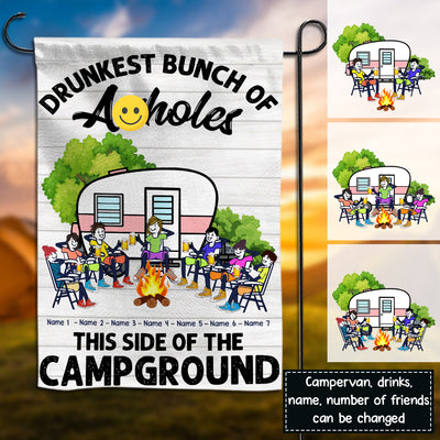 89Customized Bunch of Drunkest this side of the campground Customized Flag