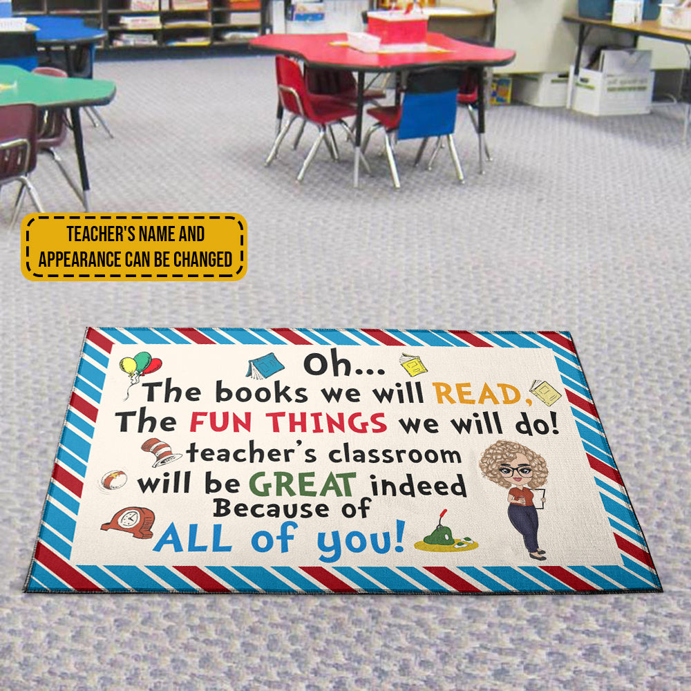 89Customized The Fun things we will do Dr. Seuss Customized Doormat
