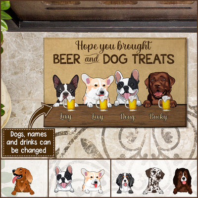 89Customized hope you brought drink and dog treats personalized doormat
