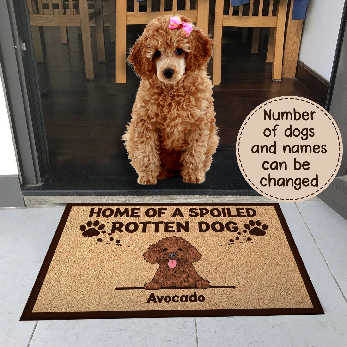 89Customized Home Of Spoiled Rotten Dogs Personalized Doormat