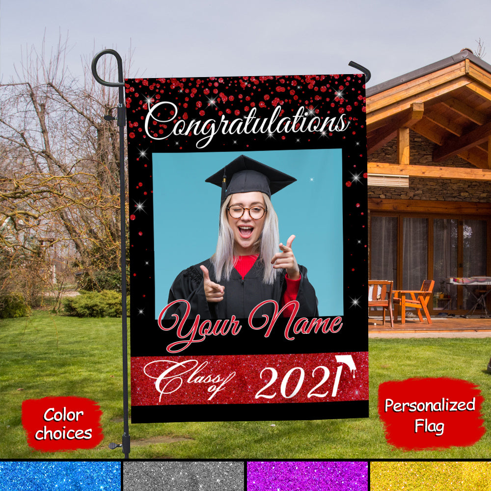 89Customized Personalized Flag Photo Graduation Congratulations