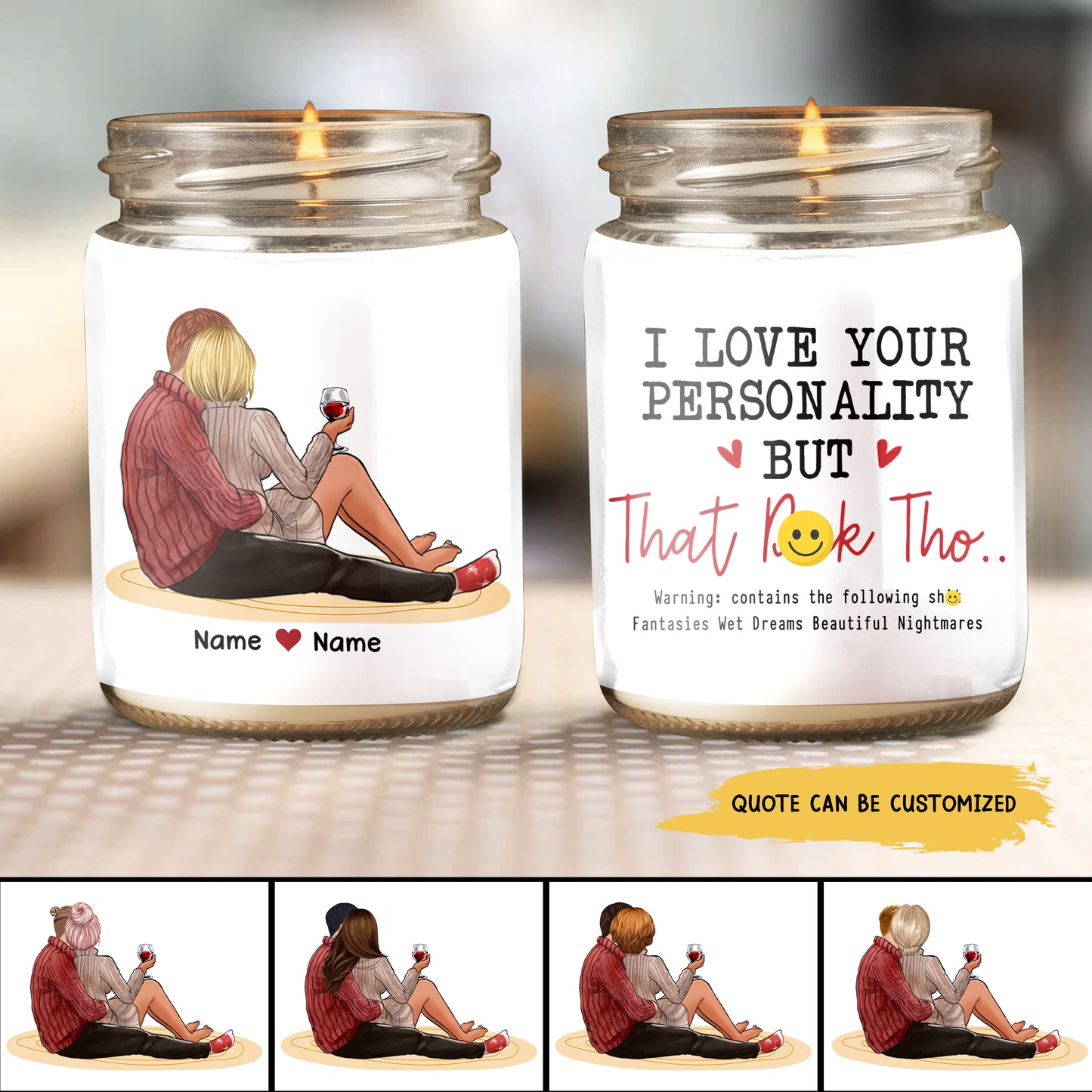 89Customized Funny | Naughty | Dirty | Mature | Love Gift for Couple Personalized Candle