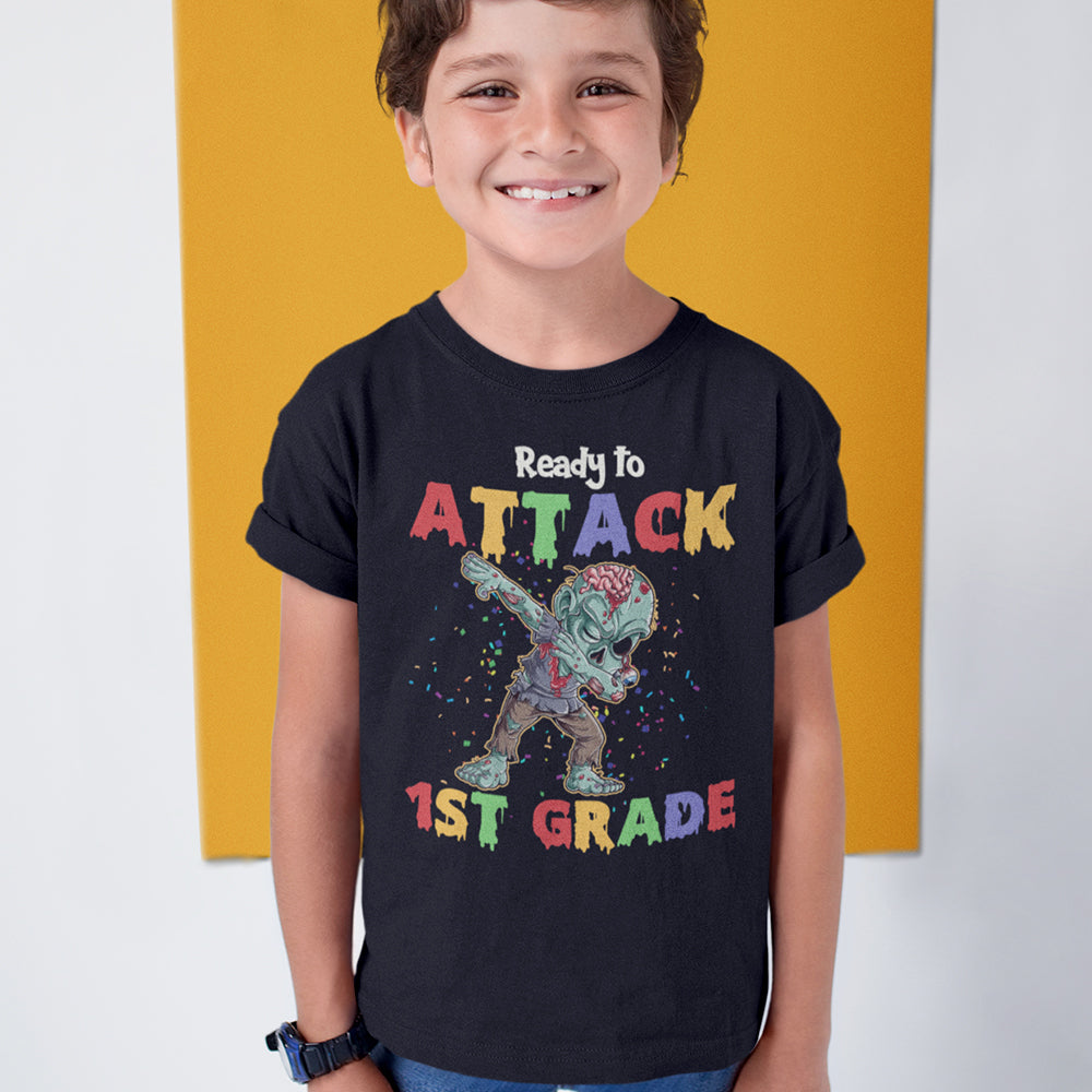 89Customized Ready to attack school zombie personalized youth t-shirt