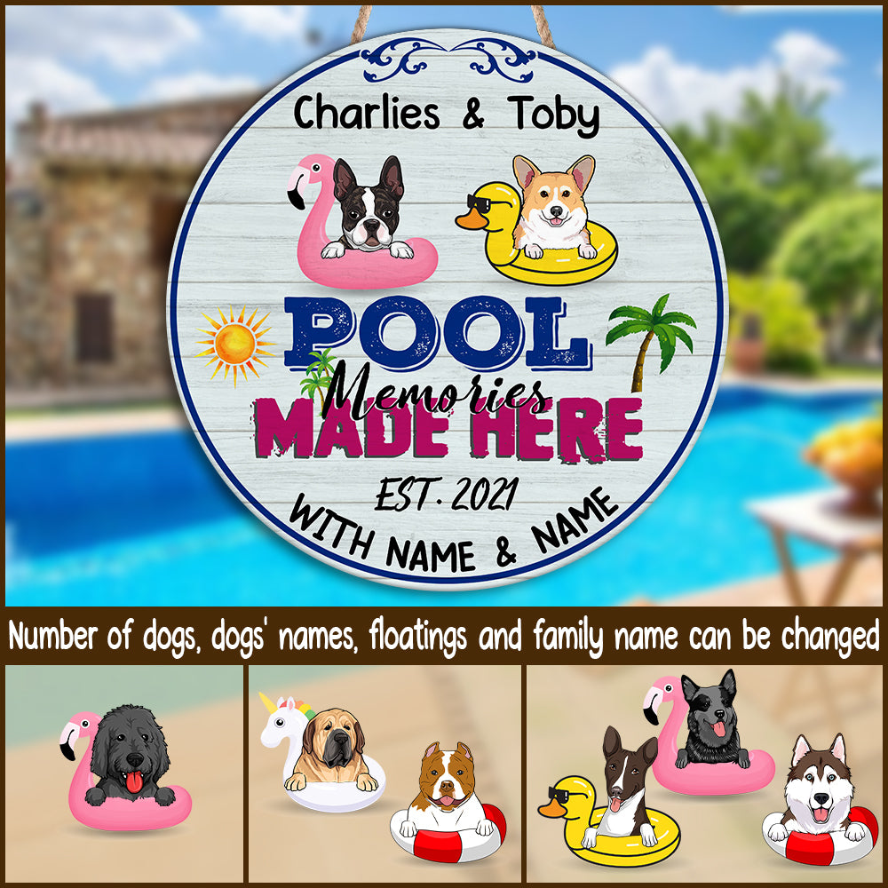 89Customized Dogs Pool Memories Made Here With Family Personalized Wood Sign