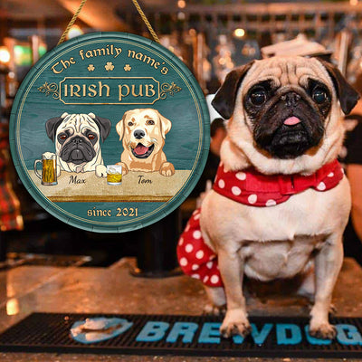 89Customized Dog Irish Pub Personalized Wood Sign