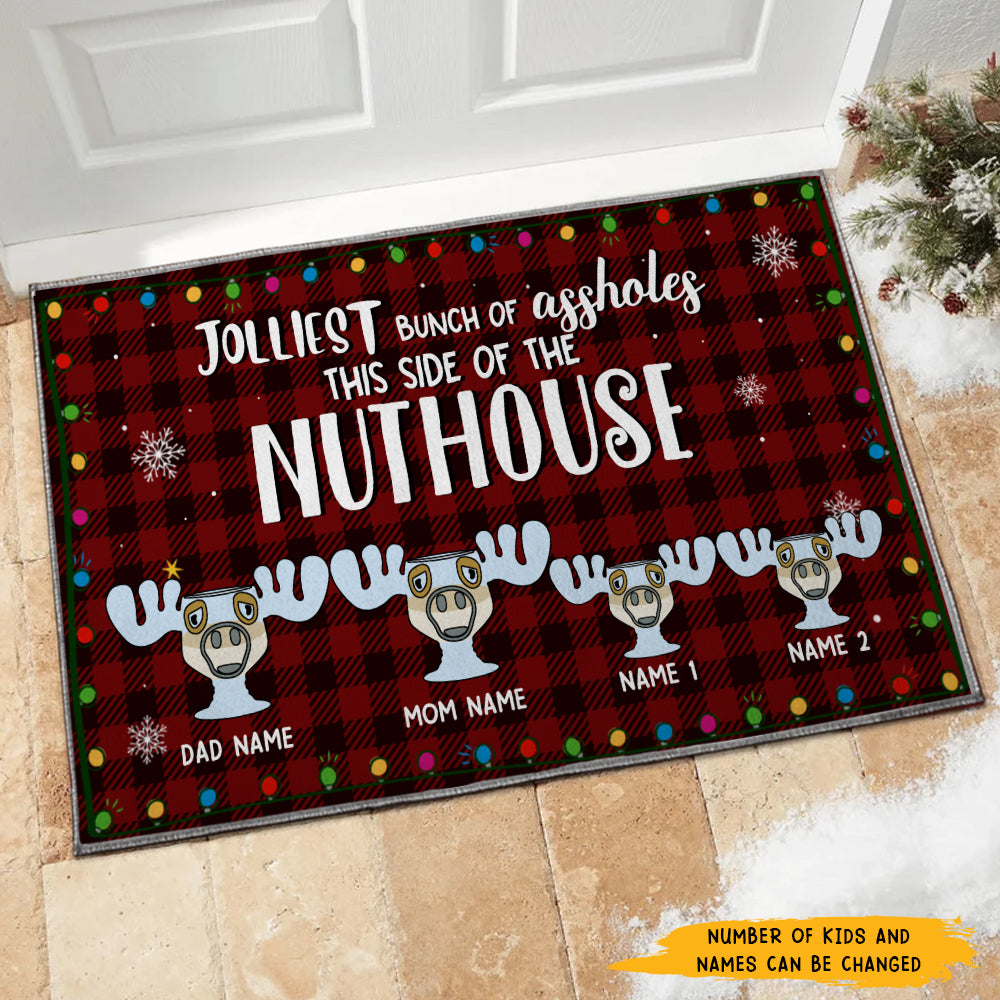 89Customized Jolliest bunch of @ssholes this side of the nuthouse personalized doormat