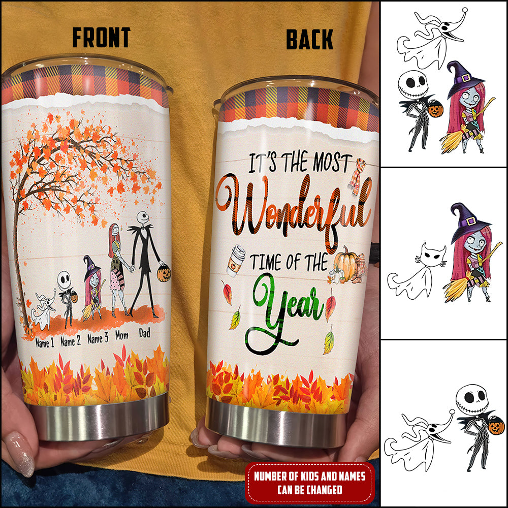 89Customized It's the most wonderful time of the year family personalized tumbler