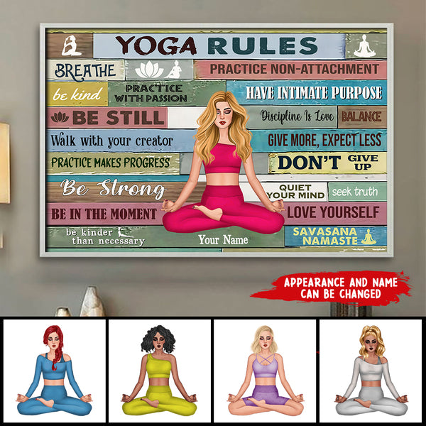 89Customized Yoga Rules Customized Horizontal Poster