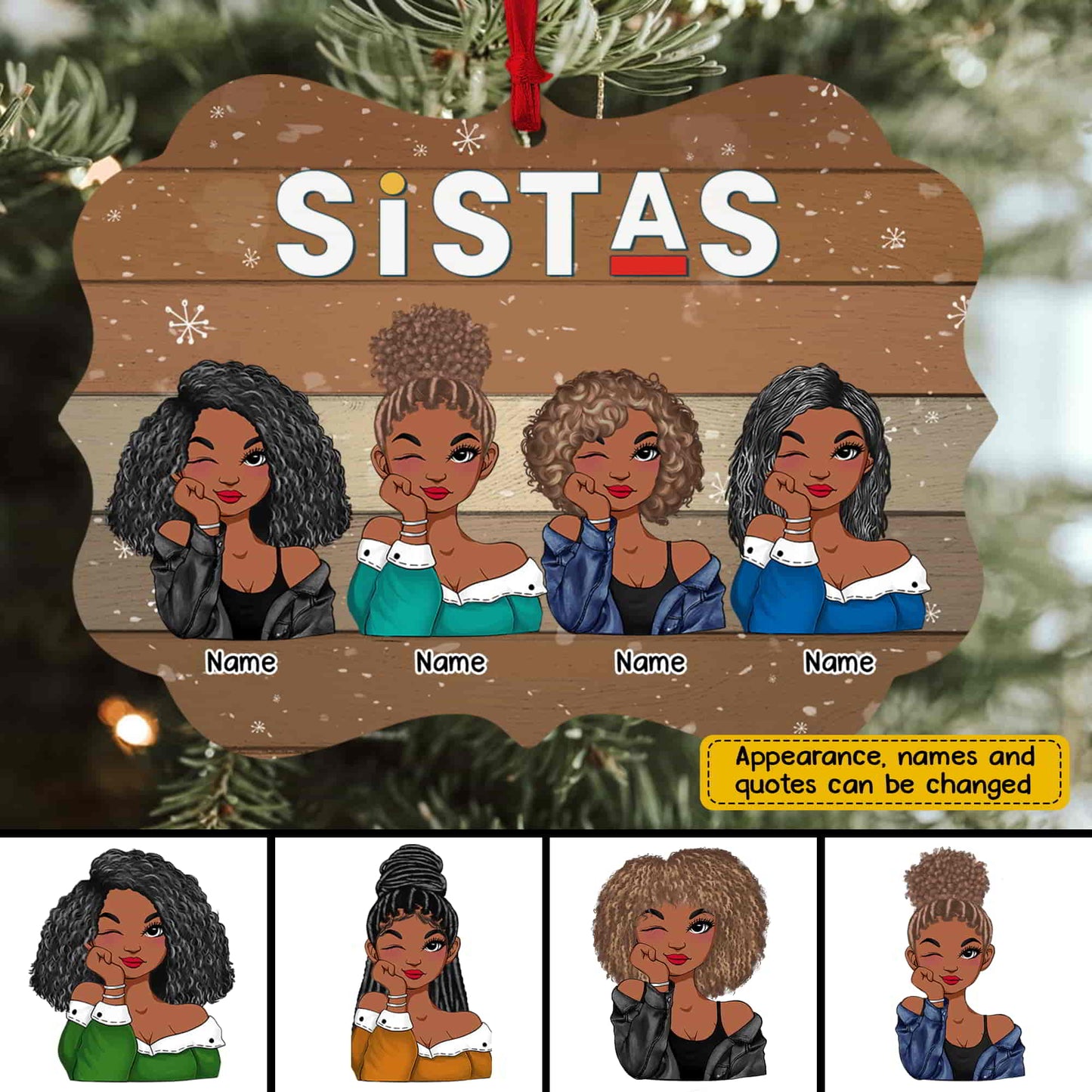 89Customized Sistas Personalized Ornament