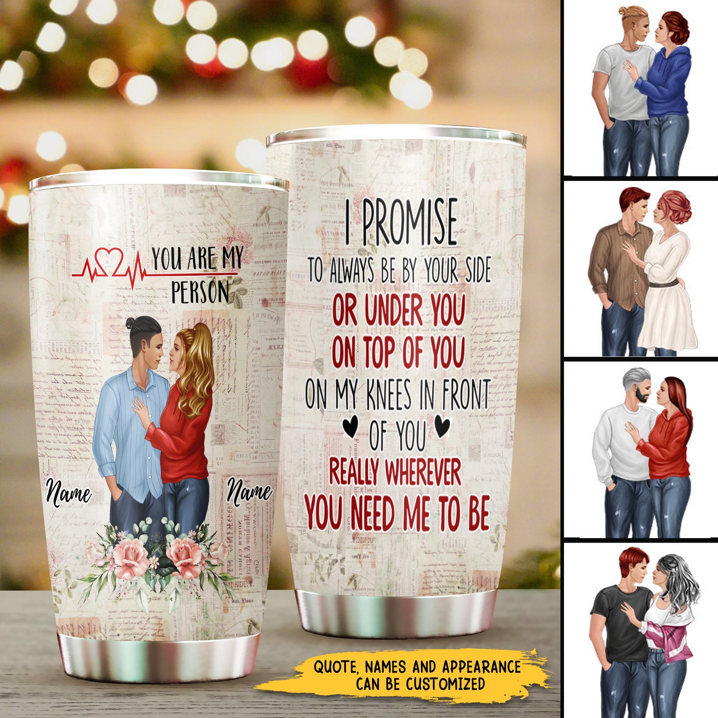 89Customized You are my person Valentine's Gift for Lovers Husband Wife Couple Personalized Tumbler