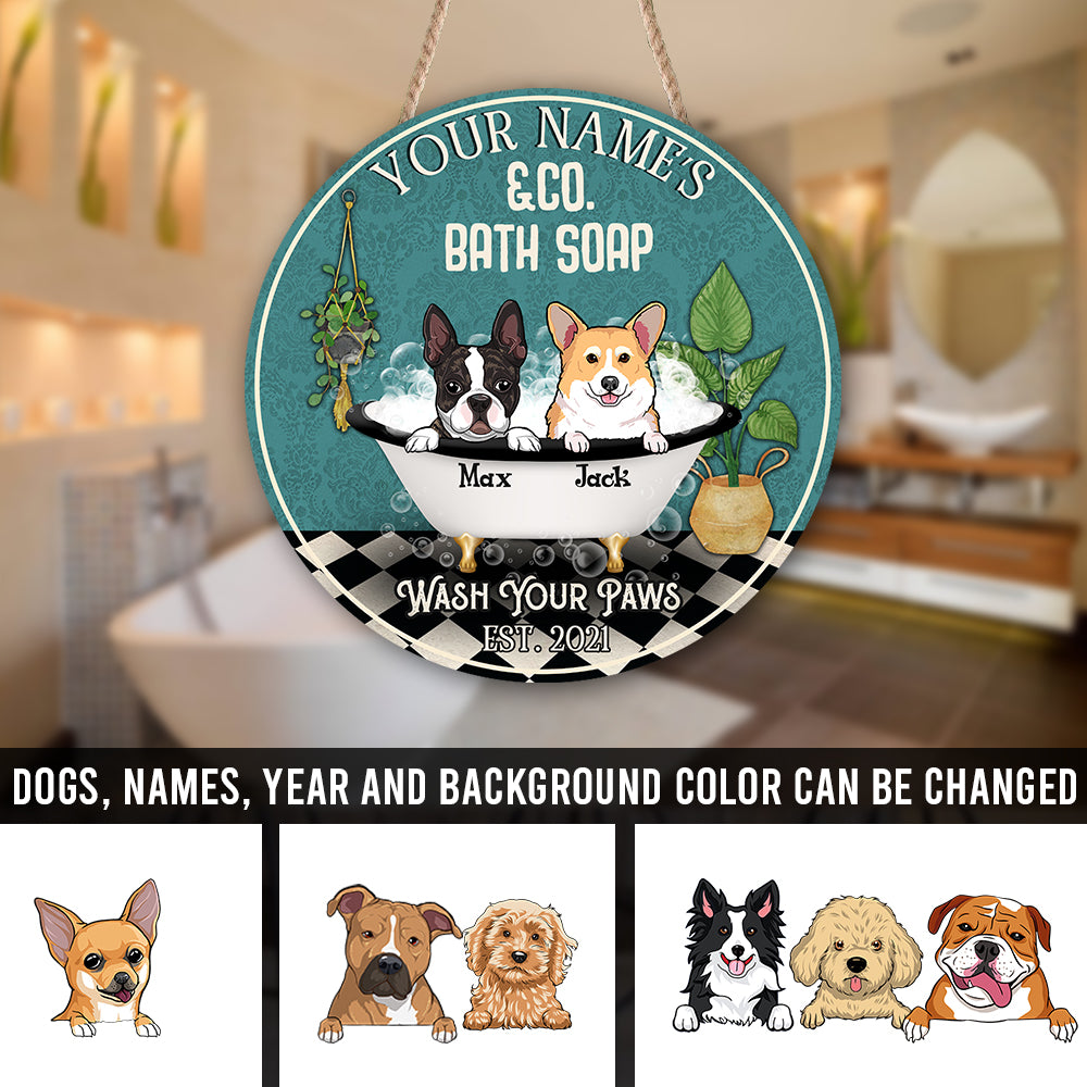 89Customized Dogs Bath Soap Personalized Wood Sign 2