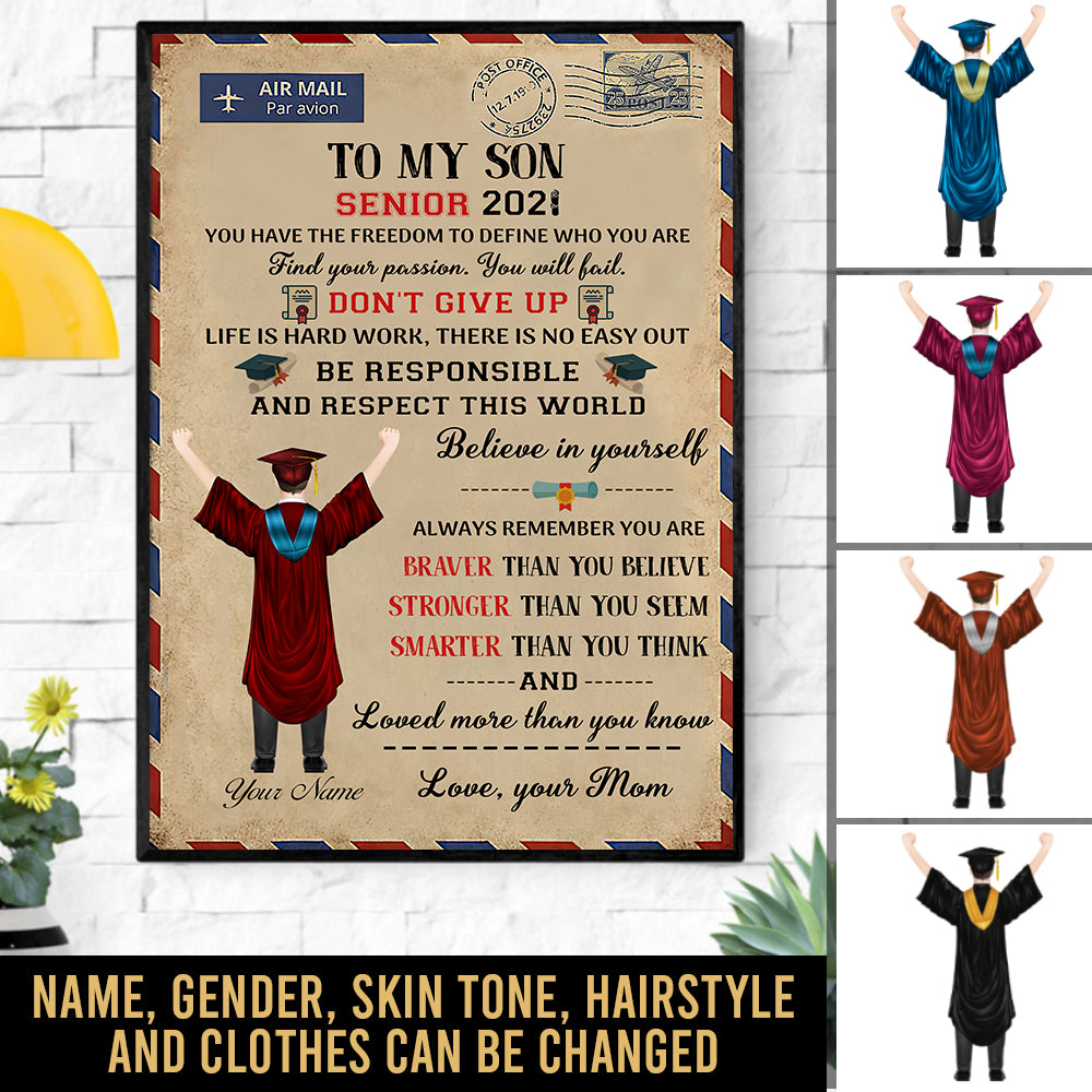 89Customized Personalized Poster Believe In Yourself Senior Graduation 2021 Boy