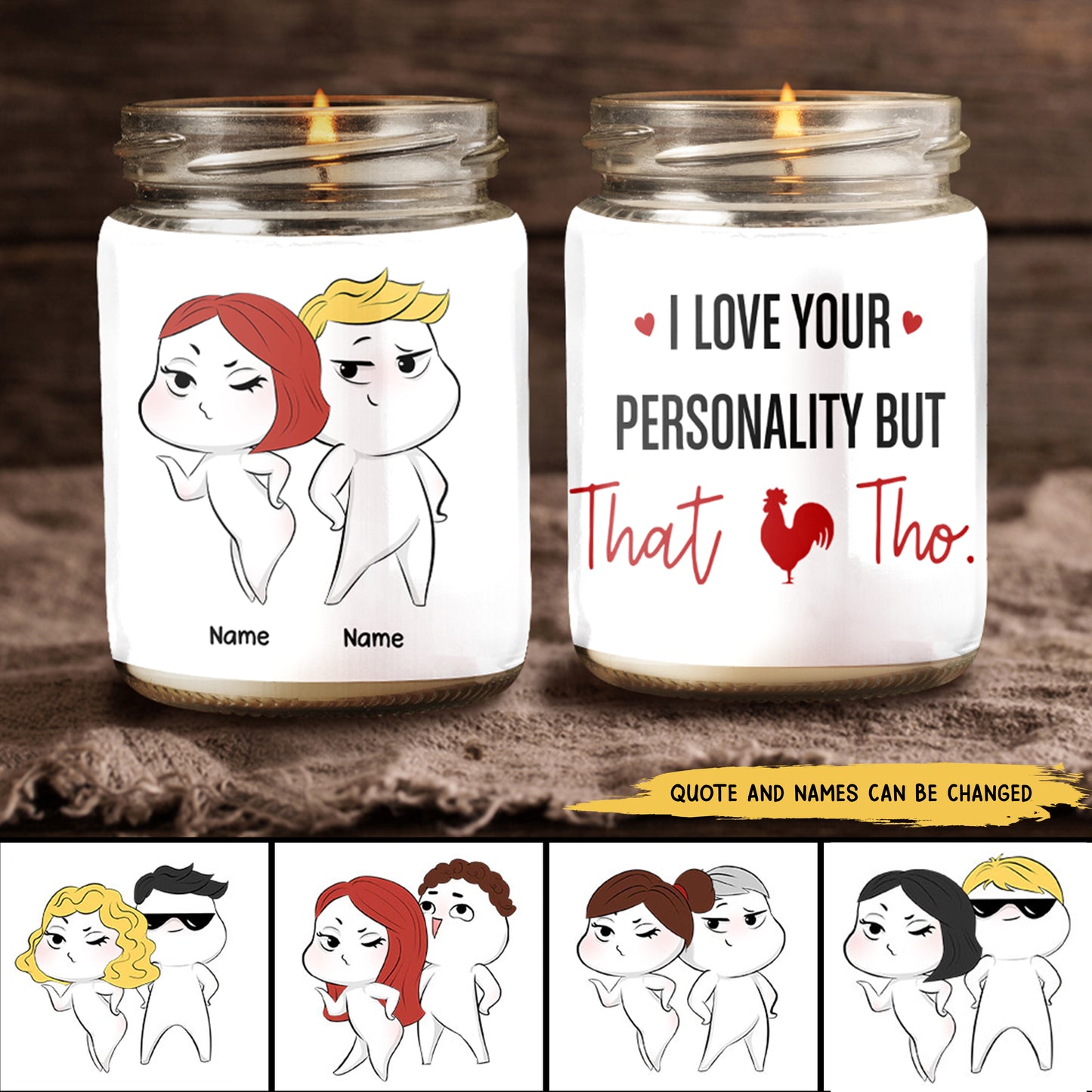 89Customized Funny Couple Personalized Candle