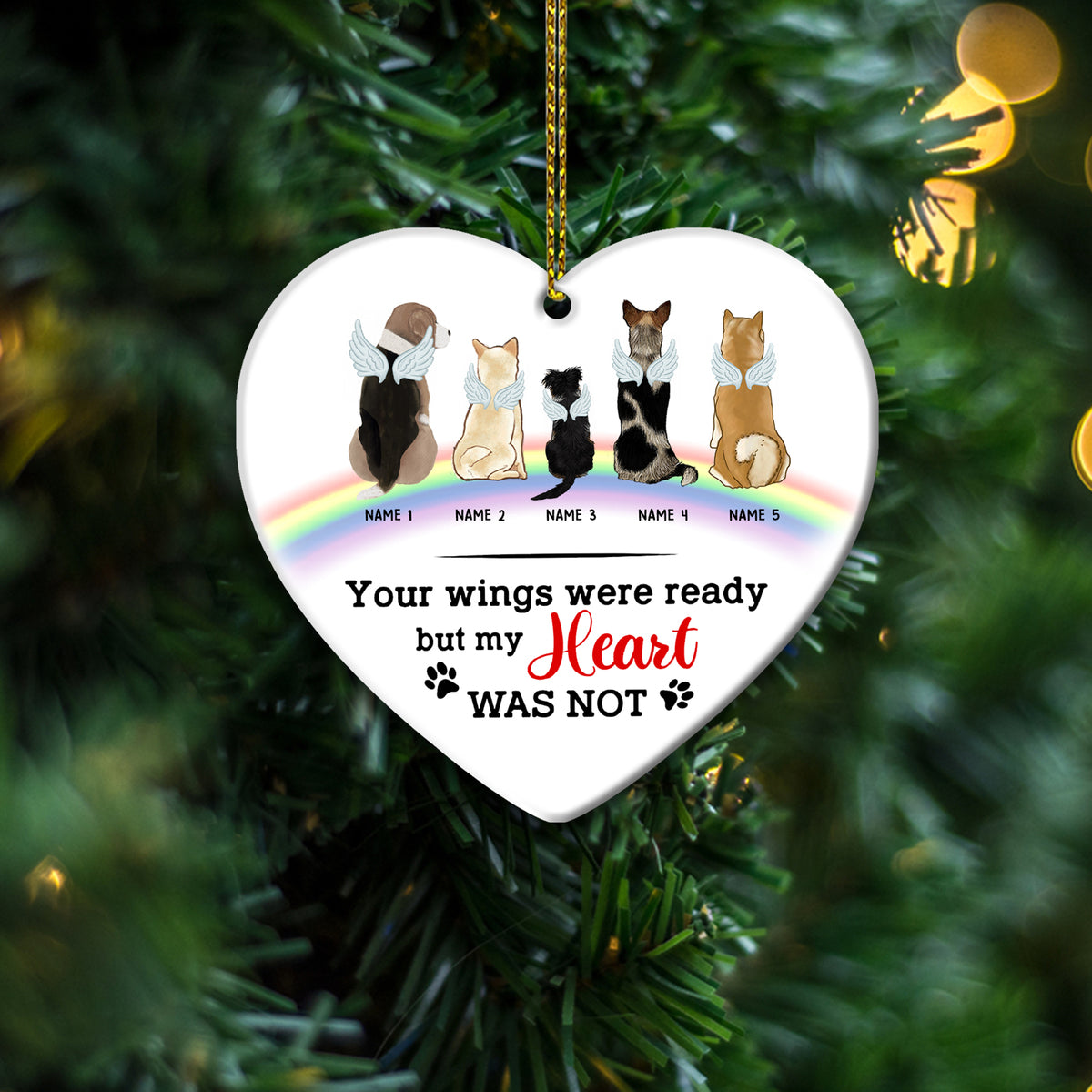 89Customized Rainbow Bridge Personalized Memorial Dog Ornament