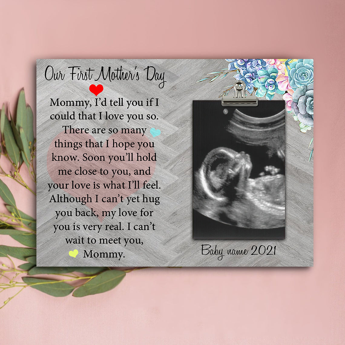 89Customized Our first Mother's day personalized photo clip frame