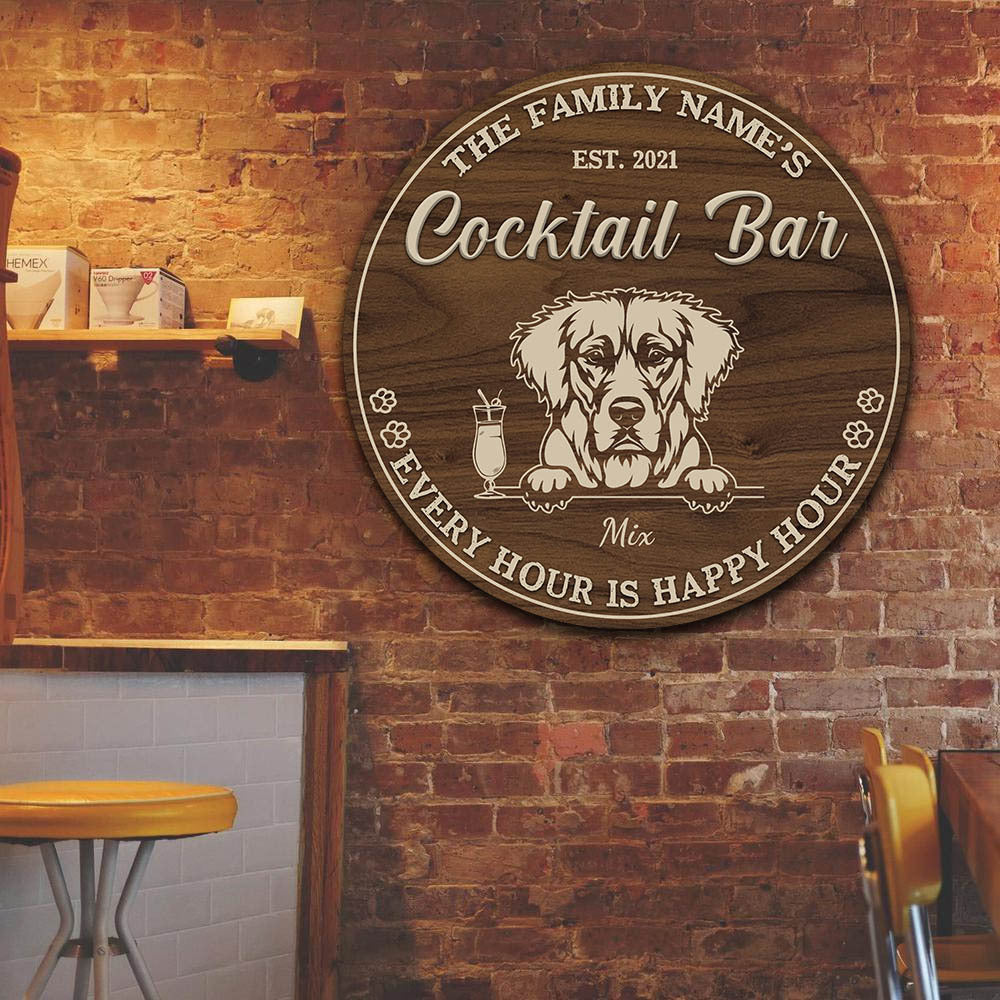 89Customized Cocktail bar every hour is happy hour 2 Customized Wood Sign