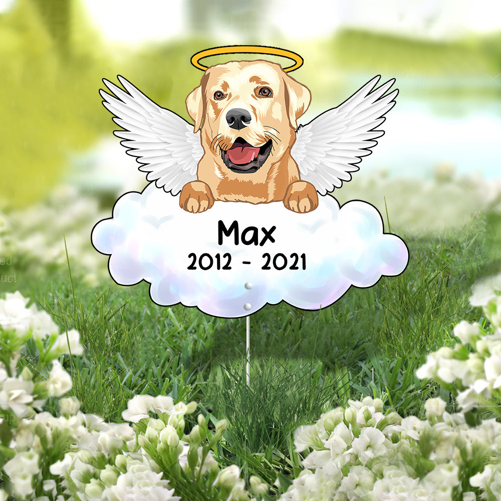 89Customized Dog Memorial Angel Dog on Cloud Metal Garden Art