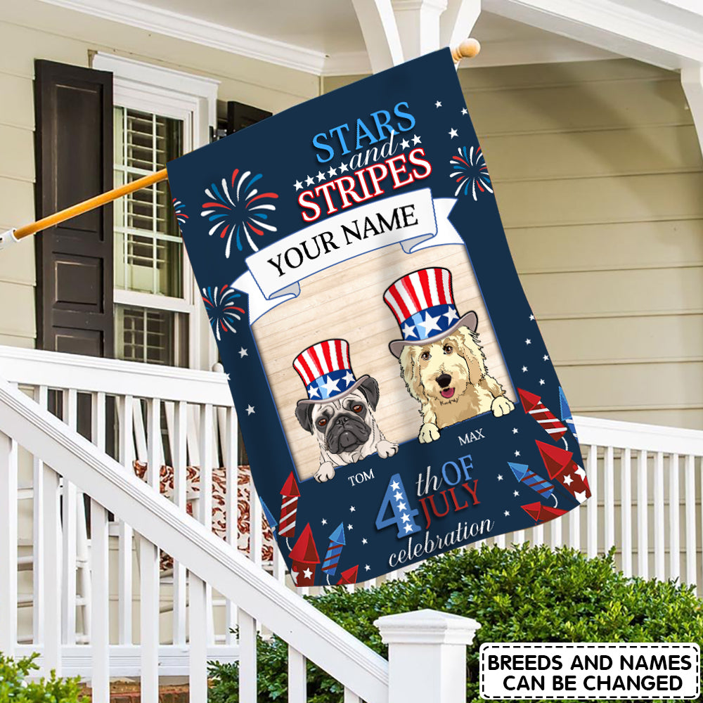 89Customized Stars And Stripes Personalized Flag For Cat And Dog Lovers