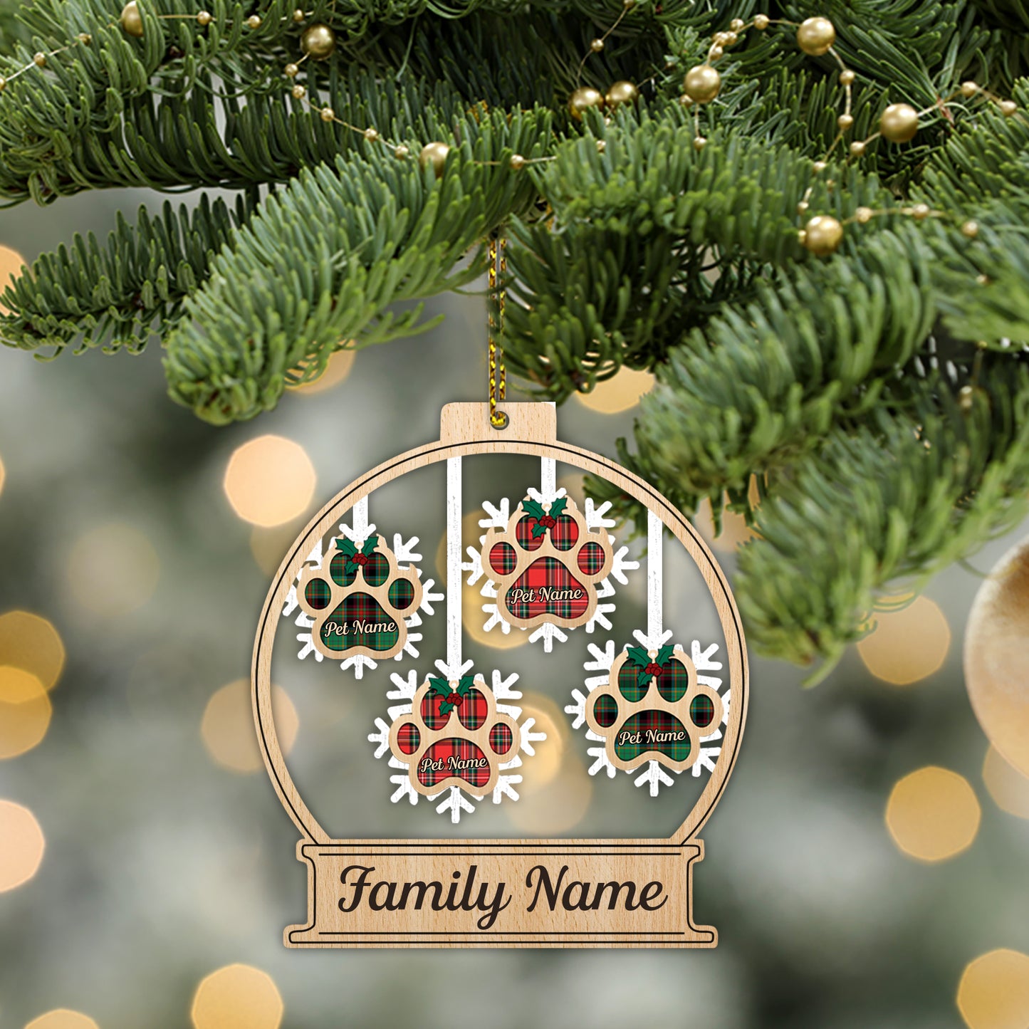 89 Customized Footprint Snow Flake Personalized Ornament