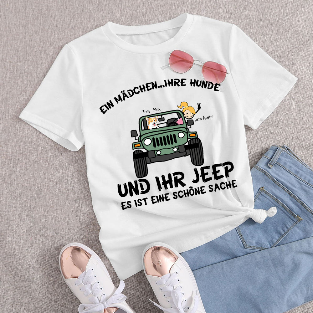 89CUSTOMIZED PERSONALIZED SHIRT JEEP GIRL DOG IT'S A BEAUTIFUL THING