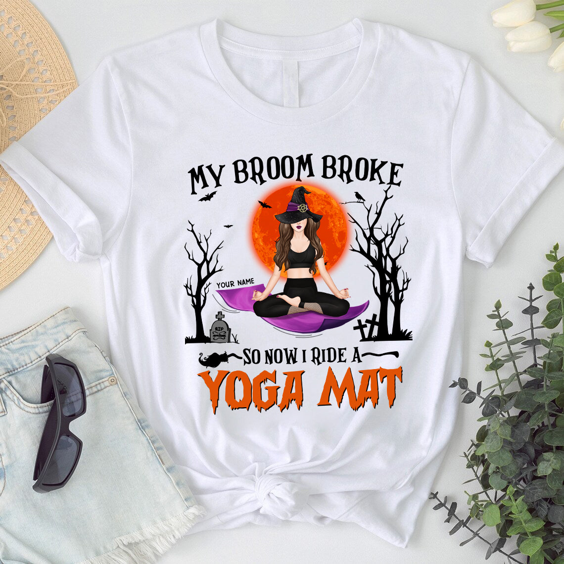 89Customized My broom broke so now I ride a yoga mat Customized Shirt