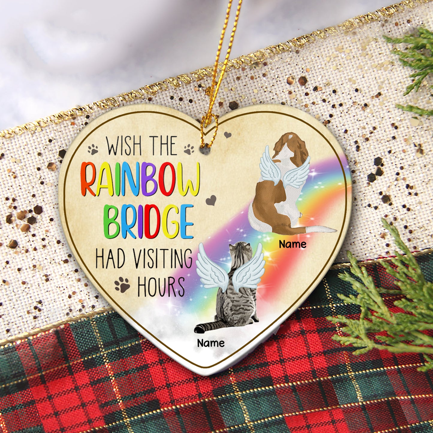 89Customized Wish the rainbow brige had visiting hours personalized Ornament