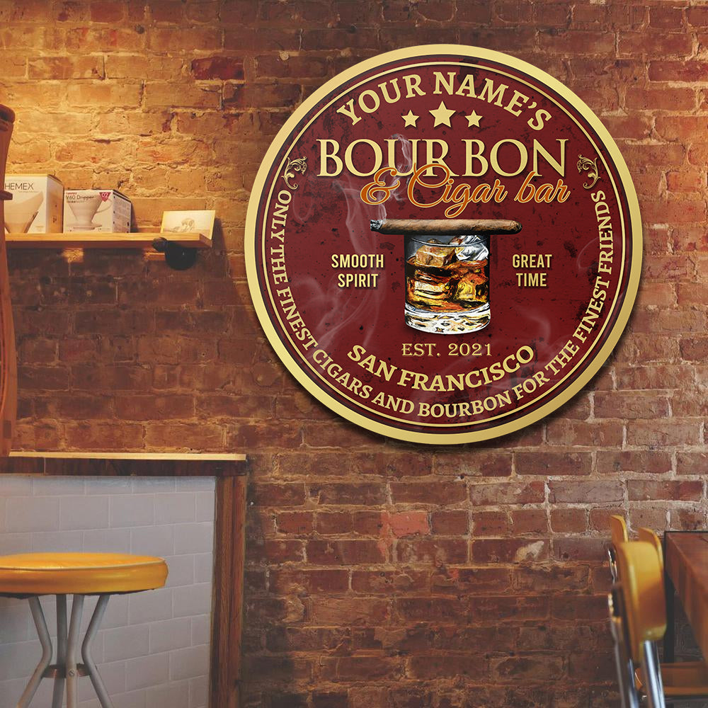 89Customized Great men drink bourbon and smoke cigars Customized Wood Sign