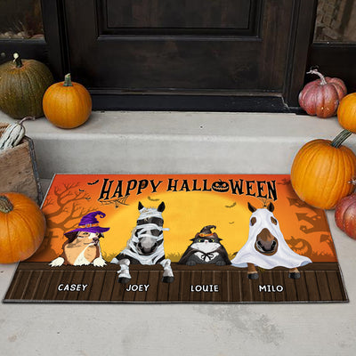 89Customized Happy Halloween Cats/Dogs/Horses Welcome Personalized Doormat