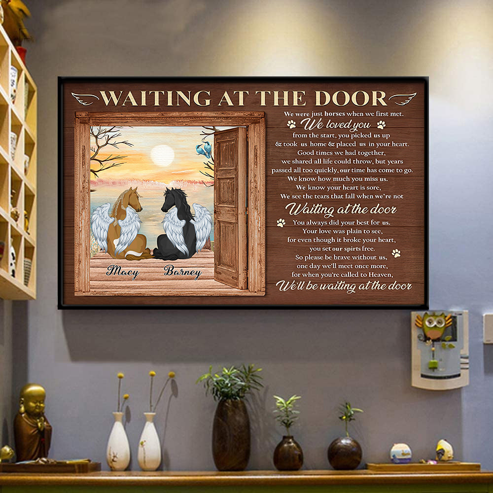 89Customized Waiting At The Door Horse Personalized Poster