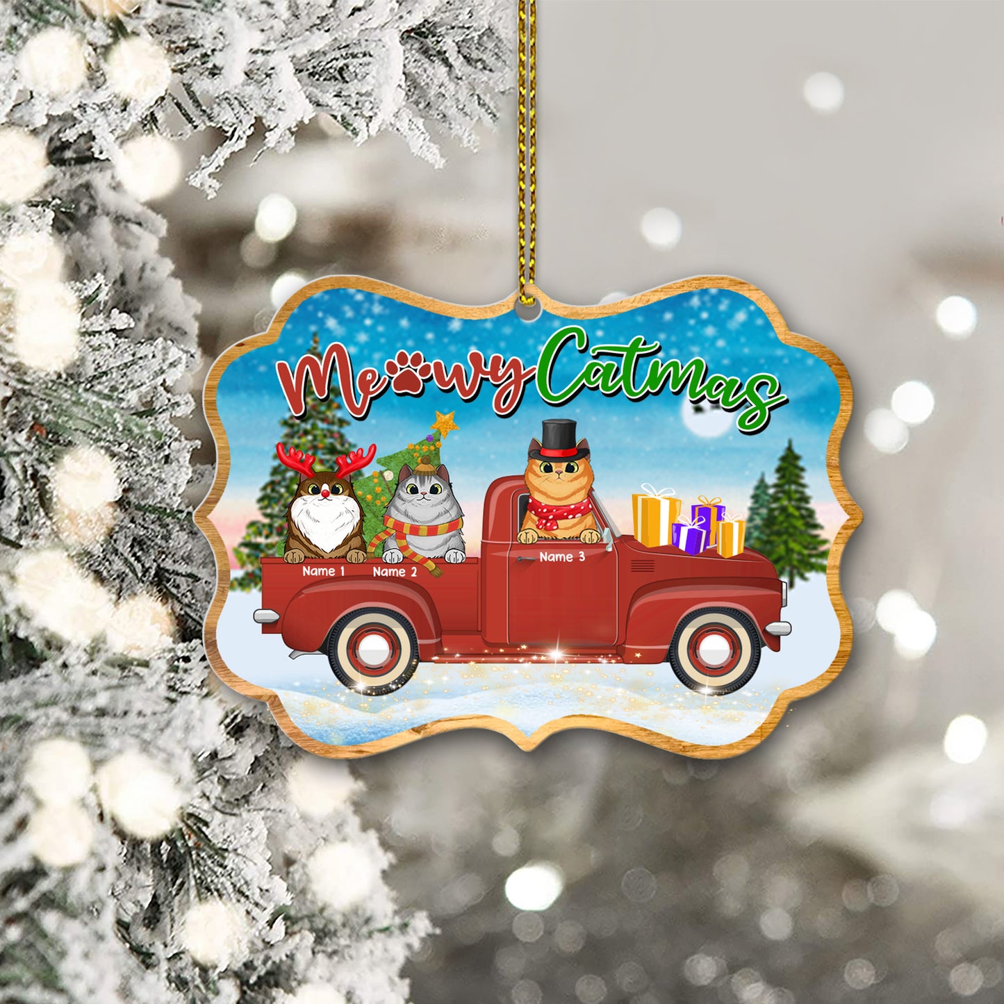 89 Customized Meowy Catmas-Personalized Ornament