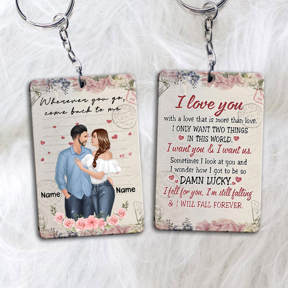 89Customized I love you more The end I win Valentine's Gift for Lovers Husband Wife Couple Personalized Keychain