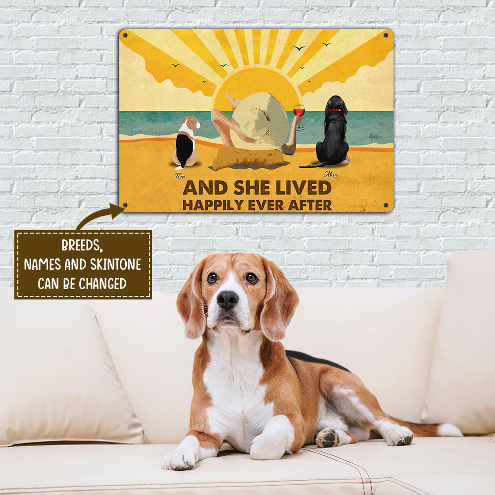 89Customized Dogs And Cats Happily Ever After Personalized Printed Metal Sign