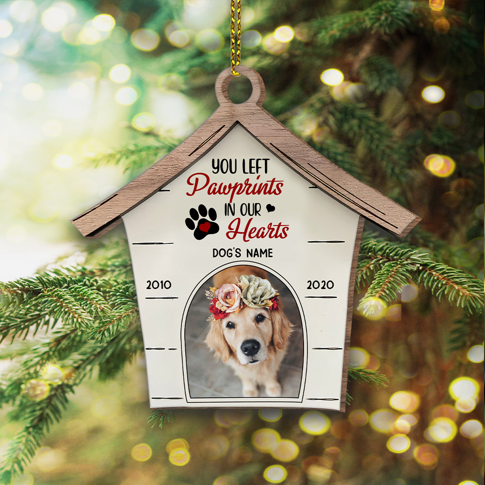 89Customized Our House Is Not The Same Without Your Pawprints In It Dog Memorial Personalized Ornament