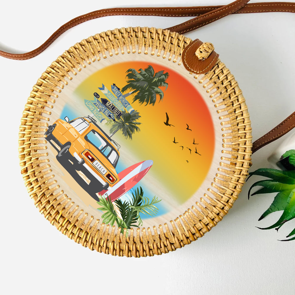 89 Customeized Summer vibe Beach personalized rattan straw bag