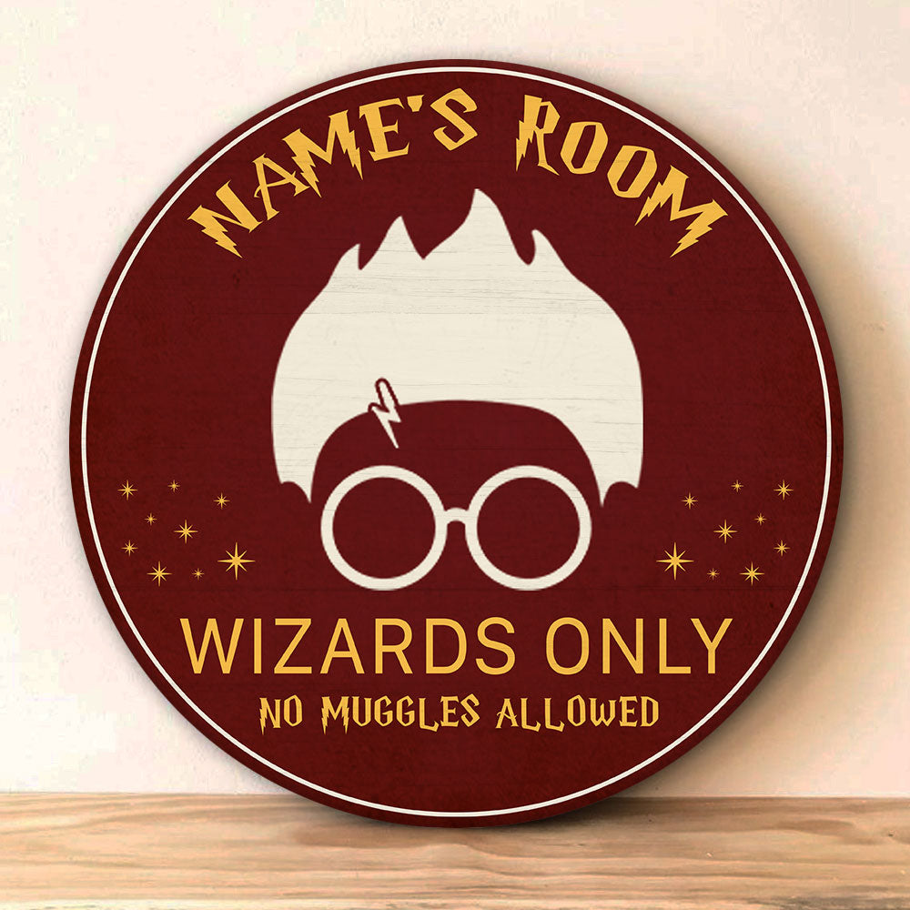 89Customized Wizard only no muggles allowed HP Personalized Wood Sign
