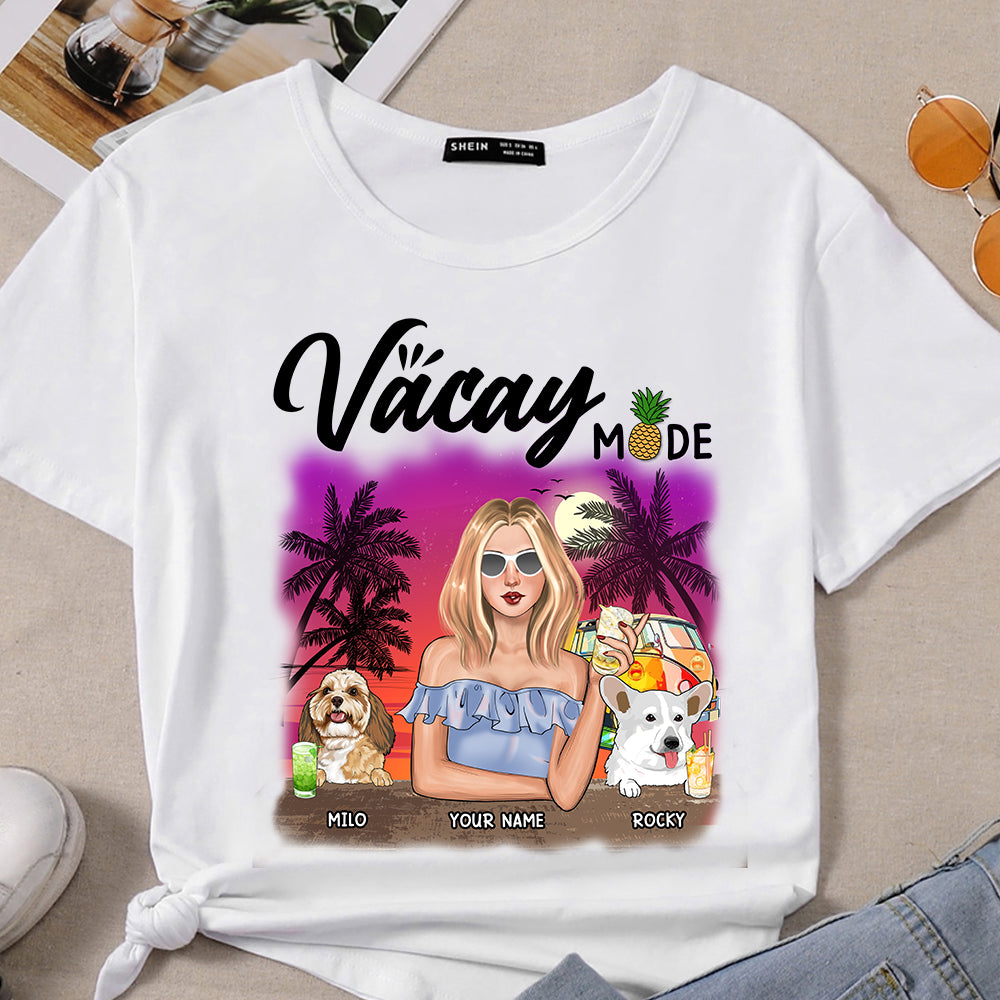 89Customized Vacay Mode Girl and Dog Customized Shirt
