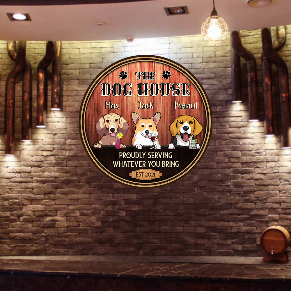 89Customized The dog house bar Customized Wood Sign