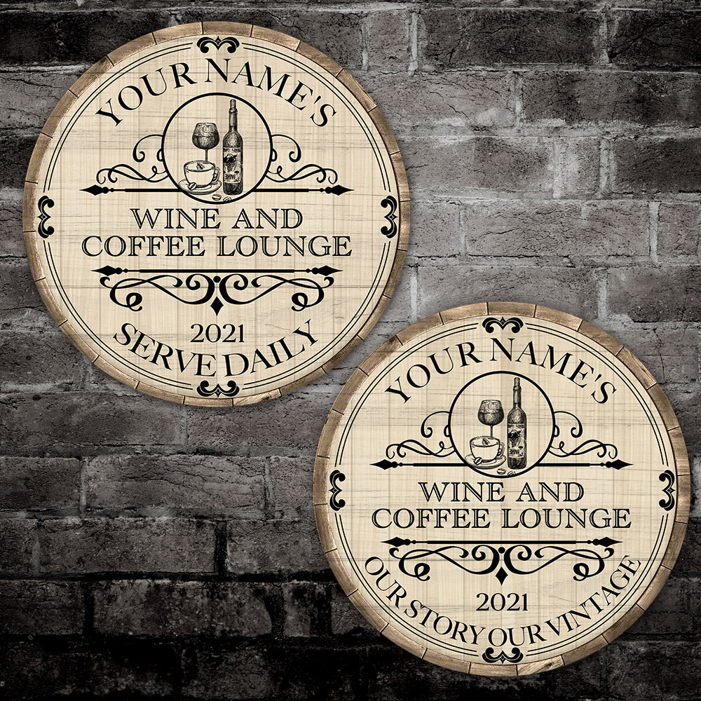 89Customized Wine and Coffee Lounge Customized Wood Sign