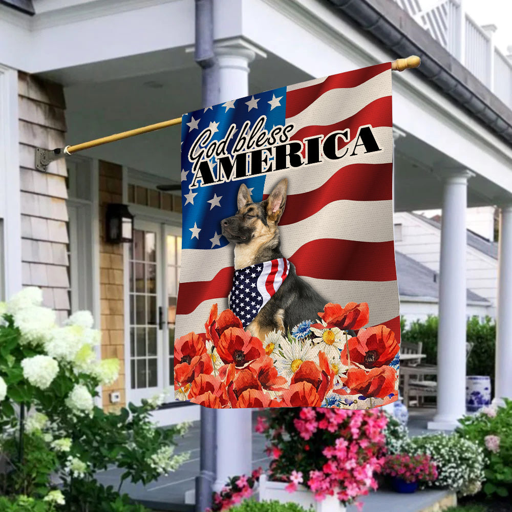 89Customized God Bless America 4th of July Proud Dog Customized Garden Flag