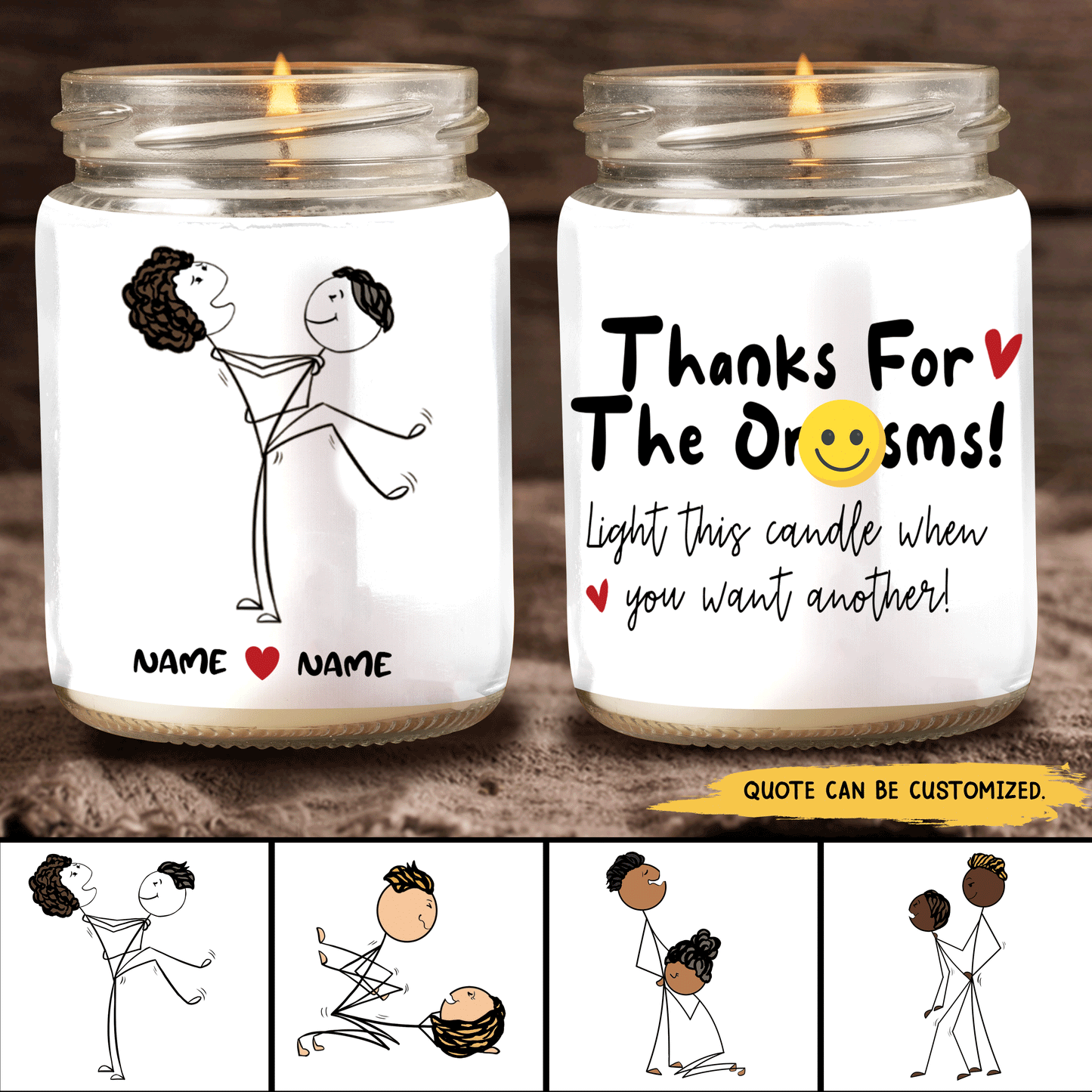 89Customized Funny | Naughty | Dirty | Mature Gift | Stick Couple | Personalized Candle