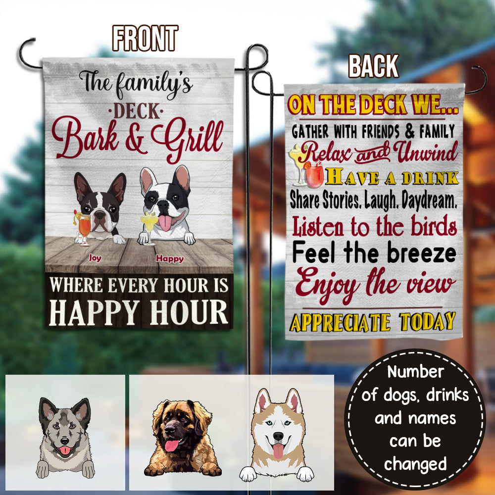 89Cusomized Dogs Deck Rules Personalized 2 Sided Flag