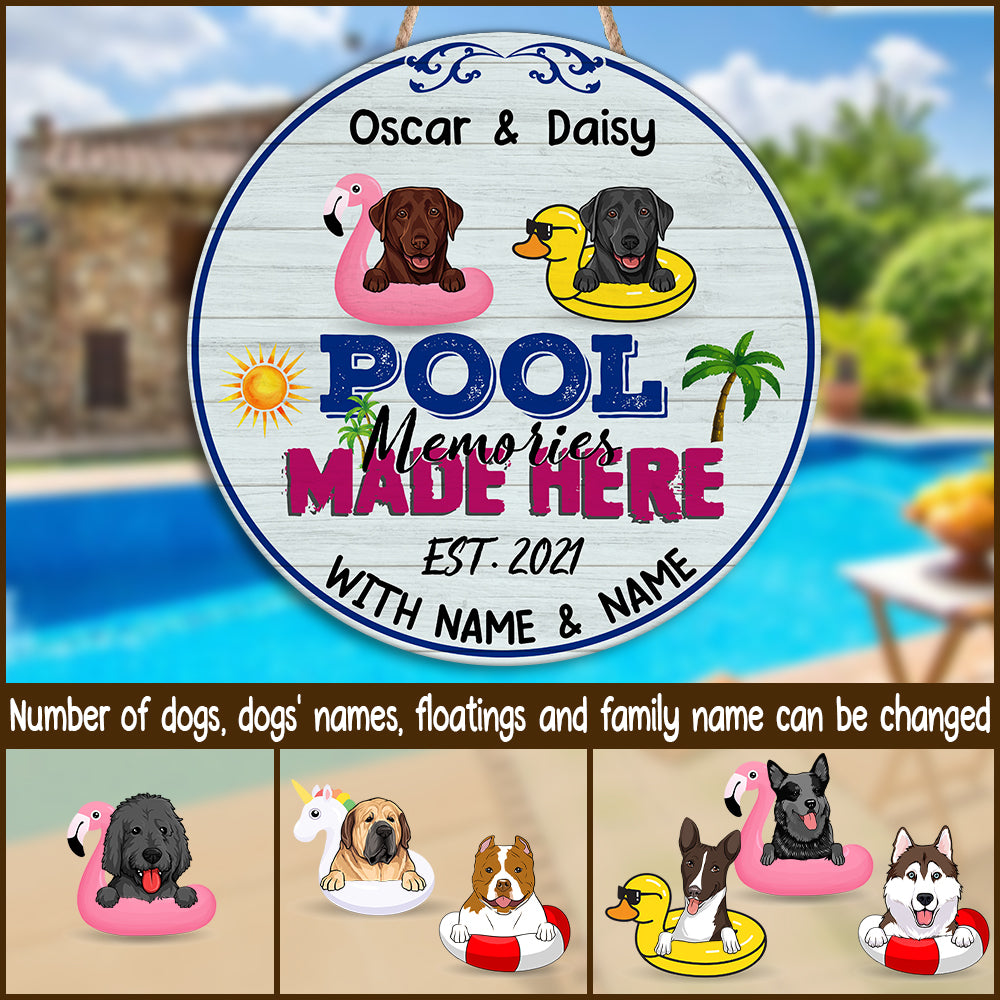 89Customized Dogs Pool Memories Made Here With Family Personalized Wood Sign
