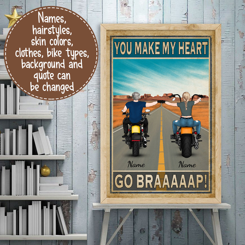 89Customized Biker Couple 2 Personalized Poster