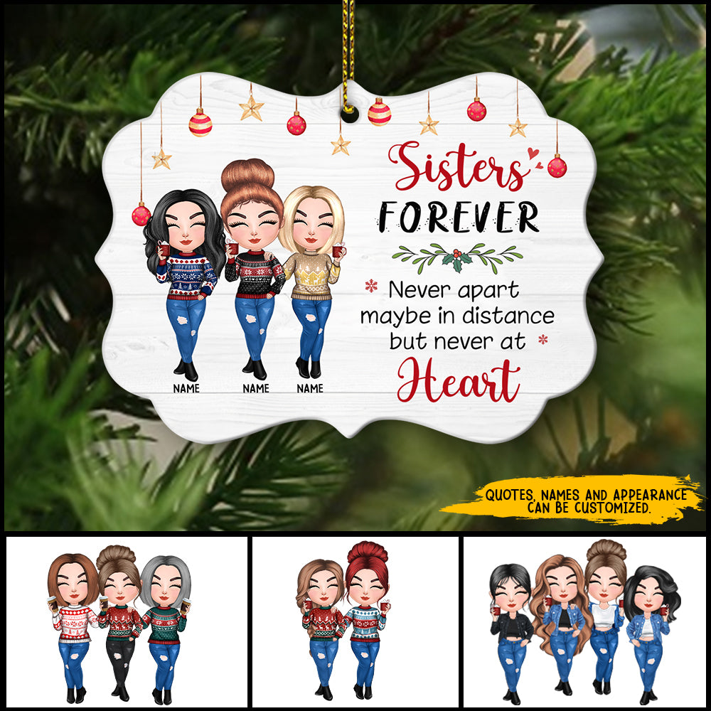 89Customized The love between sisters is forever Personalized Ornament