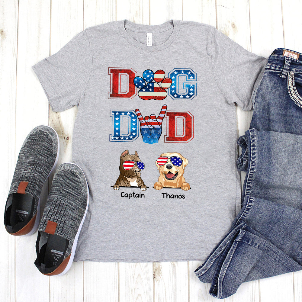 89Customized Dog Dad 4th of July Customized Shirt